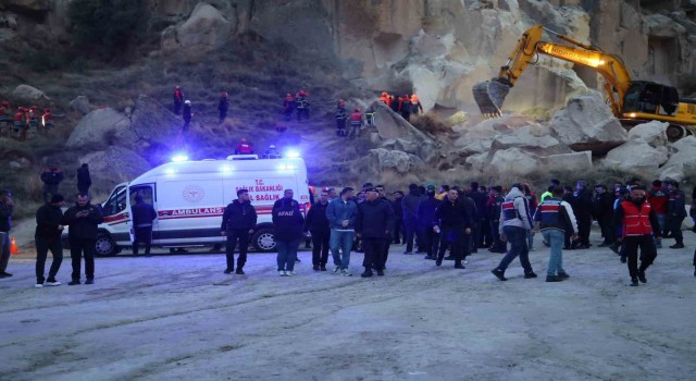 Kapadokya’da yıkılan peribacasının altında kalan 1 kişinin cansız bedenine ulaşıldı